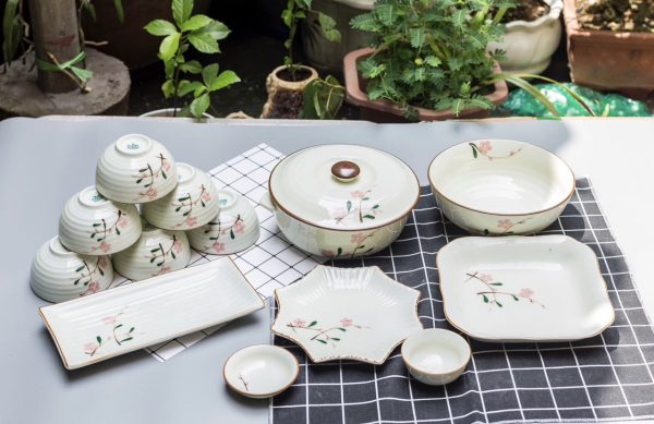 Bộ Bát đĩa đào Hồng Mẫu 01 | Vua Bát Đĩa